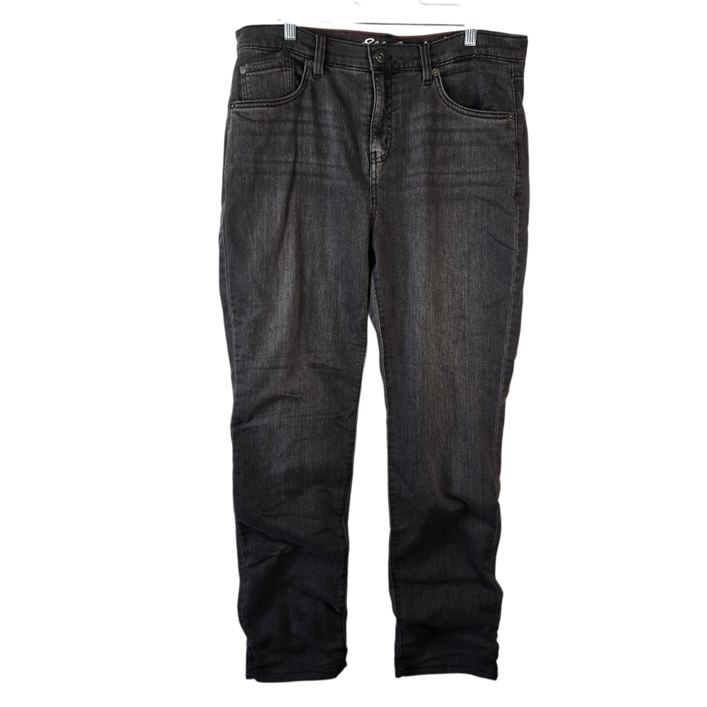 Eddie Bauer Women's Boyfriend Midrise Straight Leg Flannel Lined Full Jeans 10
